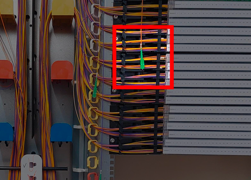 Disconnected cable in a cabinet